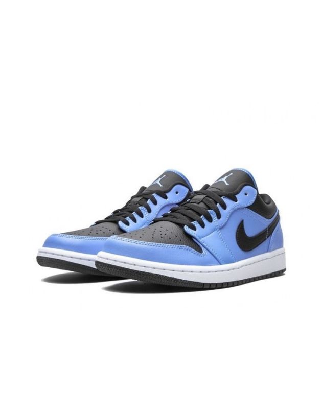 Jordan Air Jordan 1 Low 2020 University Blue Black Leather Rubber Sole Basketball Sneakers 553558-403