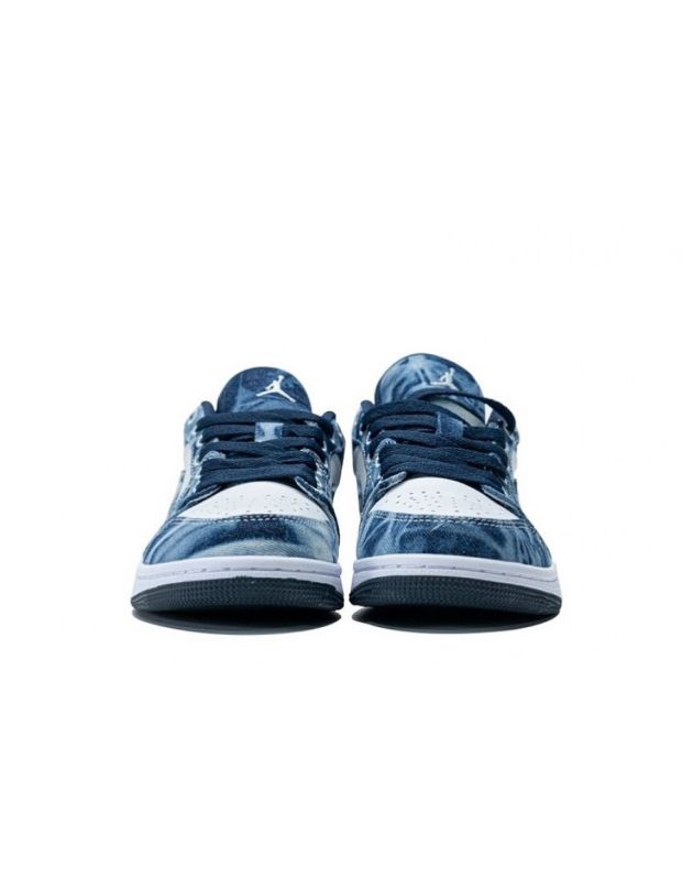 Jordan Air Jordan 1 Low 2020 Washed Denim Leather Rubber Sole Basketball Sneakers CZ8455-100