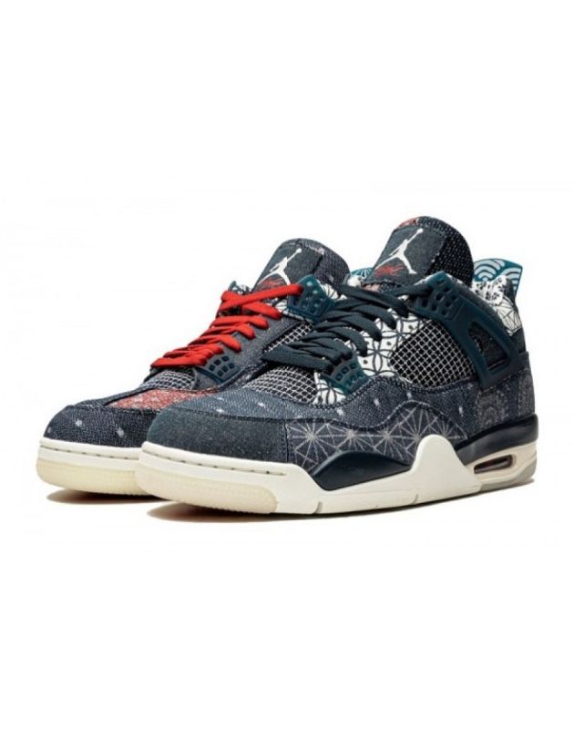 Jordan Air Jordan 4 Retro 2020 SE Sashiko Canvas Rubber Sole Basketball Sneakers CW0898-400