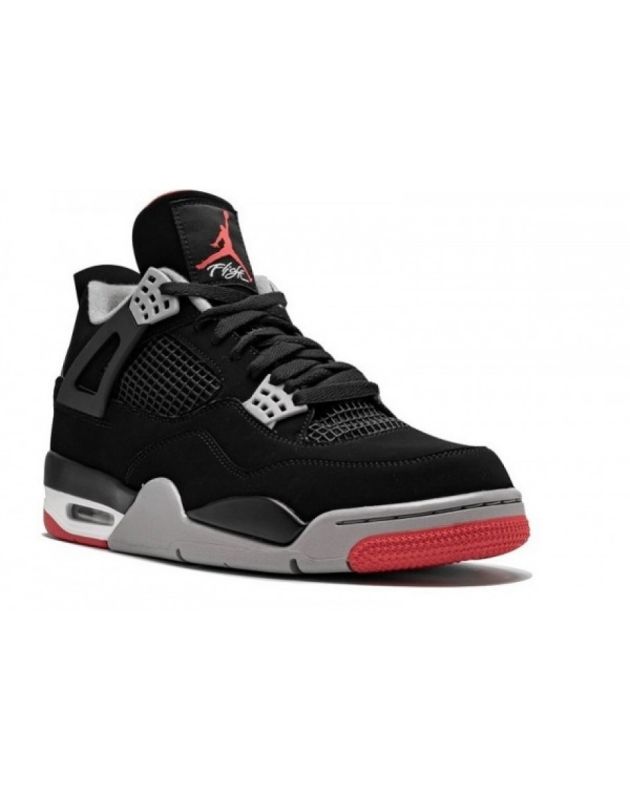 Jordan Air Jordan 4 Retro 2019 Bred Leather Rubber Sole Basketball Sneakers 308497-060