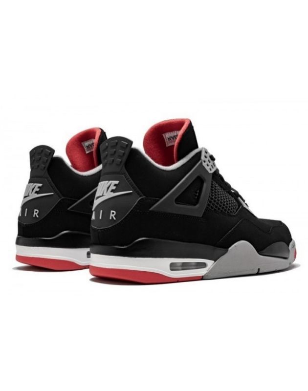 Jordan Air Jordan 4 Retro 2019 Bred Leather Rubber Sole Basketball Sneakers 308497-060